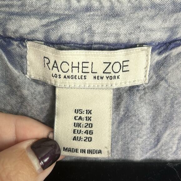 Rachel Zoe Blue Sleeveless Tunic with Tassels and Embroidered Detail Size 1X - Picture 5 of 8